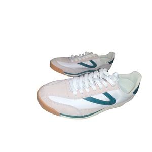 Tretorn White Teal Accent Sneakers